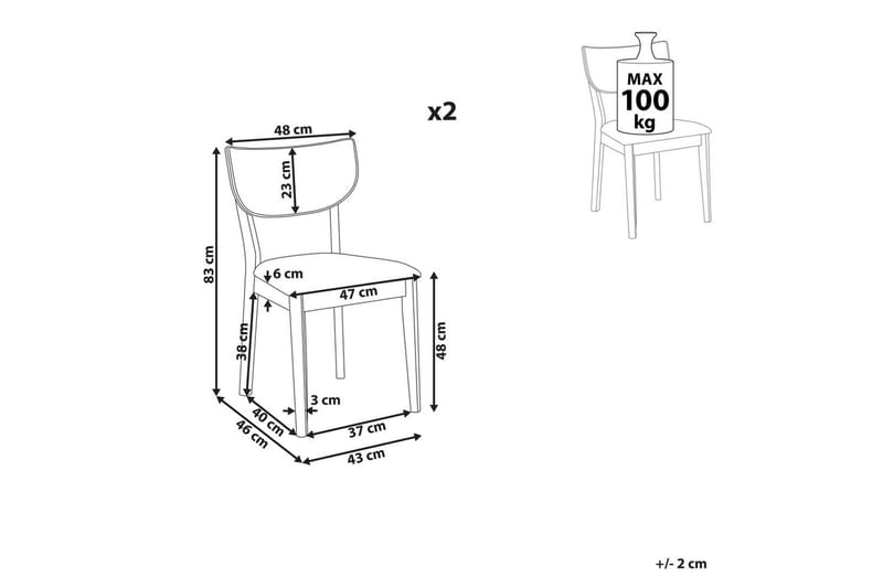 Set med 2 matstolar Moka - Möbler - Stolar & fåtöljer - Matstol & köksstol