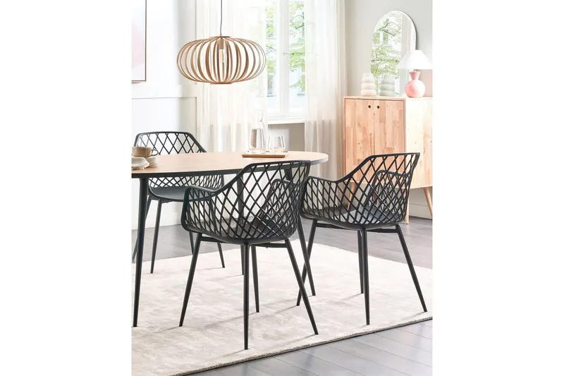 Set med 2 matstolar Nashua ll - Svart - Möbler - Stolar & fåtöljer - Matstol & köksstol