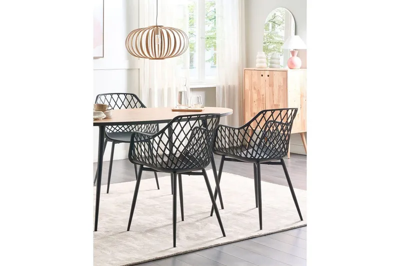 Set med 2 matstolar Nashua ll - Svart - Möbler - Stolar & fåtöljer - Matstol & köksstol