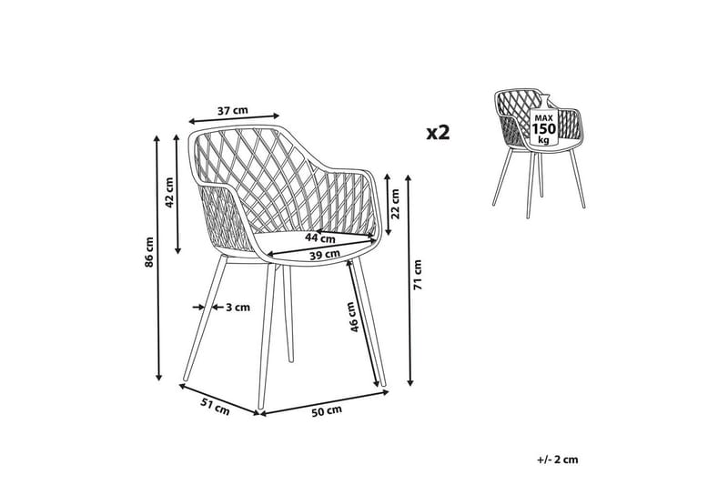 Set med 2 matstolar Nashua ll - Vit - Möbler - Stolar & fåtöljer - Matstol & köksstol