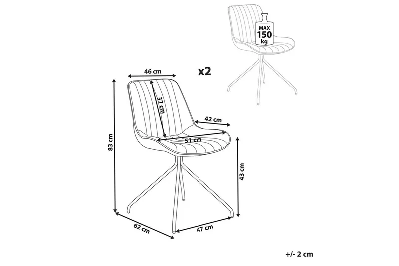 Set med 2 matstolar Navasota - Beige - Möbler - Stolar & fåtöljer - Matstol & köksstol