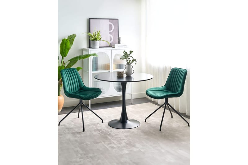 Set med 2 matstolar Navasota - Grön, Svart - Möbler - Stolar & fåtöljer - Matstol & köksstol