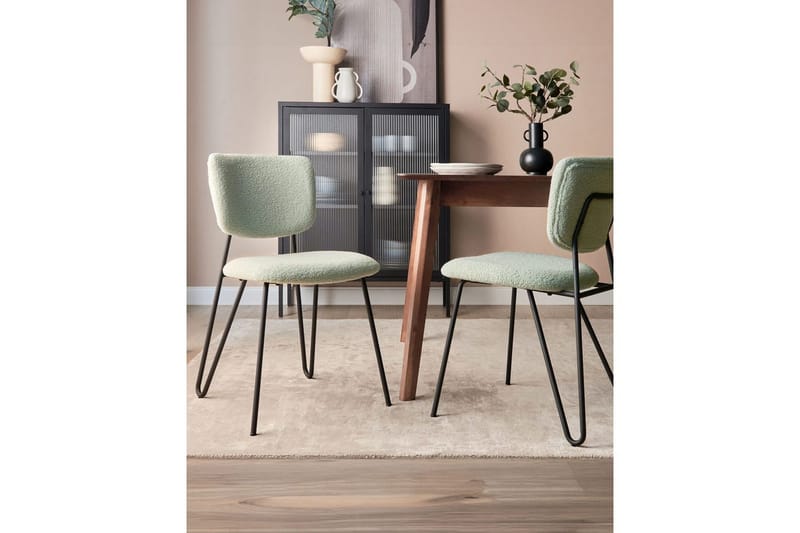 Set med 2 matstolar Nelko - Grön, Svart - Möbler - Stolar & fåtöljer - Matstol & köksstol