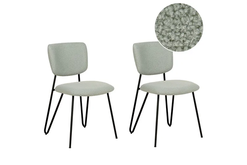Set med 2 matstolar Nelko - Grön, Svart - Möbler - Stolar & fåtöljer - Matstol & köksstol