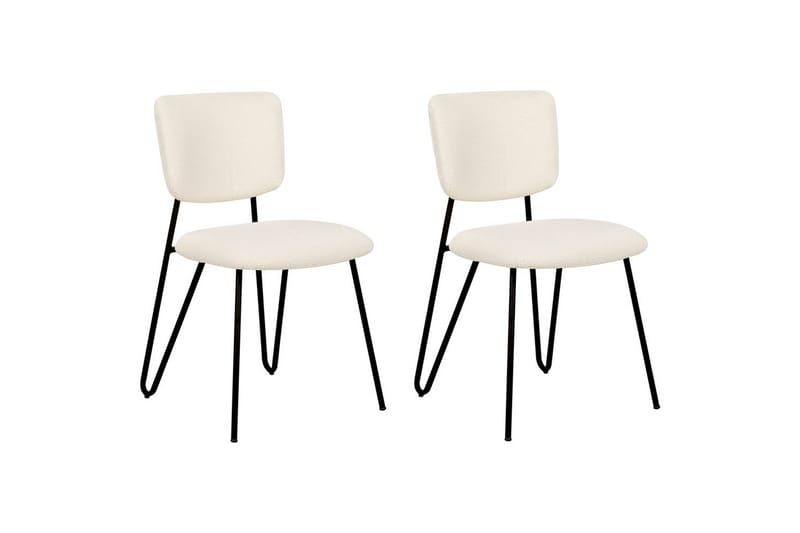 Set med 2 matstolar Nelko - Vit, Svart - Möbler - Stolar & fåtöljer - Matstol & köksstol