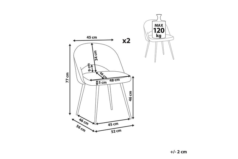 Set med 2 matstolar Onaga - Grön, Svart - Möbler - Stolar & fåtöljer - Matstol & köksstol