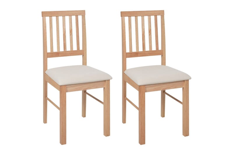 Set med 2 matstolar Orono, Ljus trä, beige