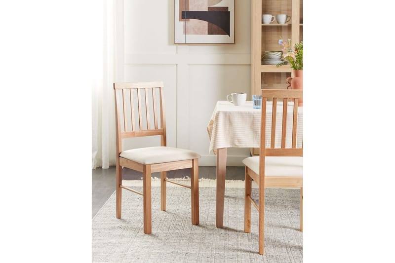 Set med 2 matstolar Orono - Ljus trä, beige - Möbler - Stolar & fåtöljer - Matstol & köksstol