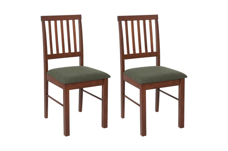 Set med 2 matstolar Orono - Mörkt trä, grönt - Möbler - Stolar & fåtöljer - Matstol & köksstol