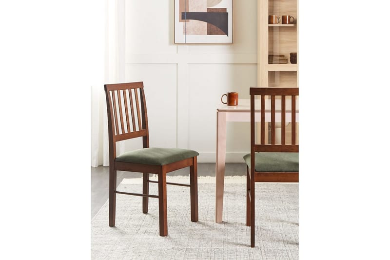 Set med 2 matstolar Orono - Mörkt trä, grönt - Möbler - Stolar & fåtöljer - Matstol & köksstol