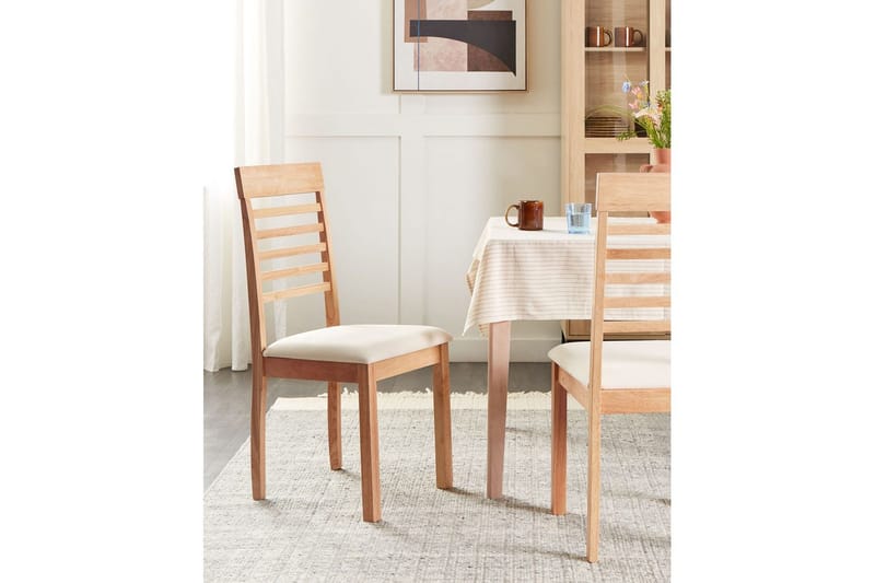 Set med 2 matstolar Ortley - Ljus trä, beige - Möbler - Stolar & fåtöljer - Matstol & köksstol