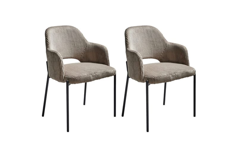 Set med 2 matstolar Raton - Beige, svart - Möbler - Stolar & fåtöljer - Matstol & köksstol