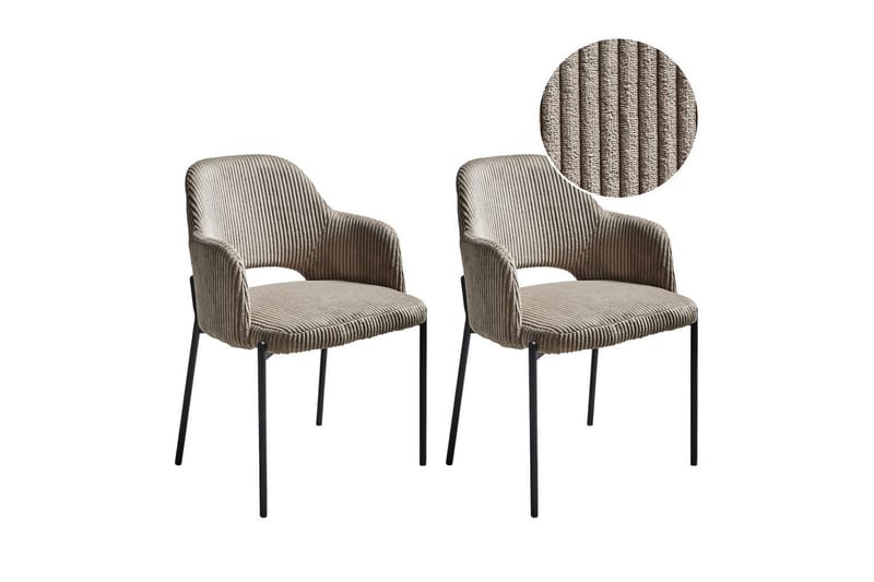 Set med 2 matstolar Raton, Beige, svart