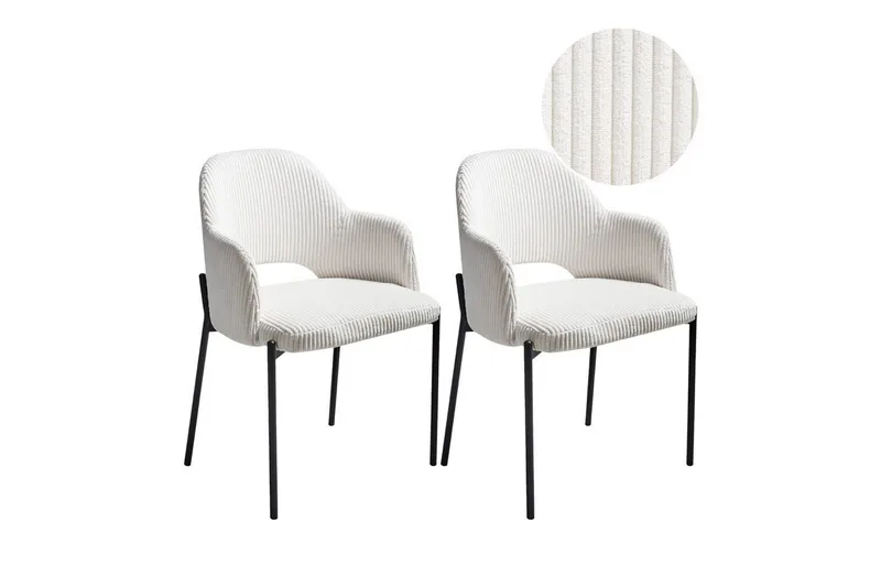 Set med 2 matstolar Raton, Vit, Svart