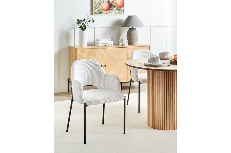 Set med 2 matstolar Raton - Vit, Svart - Möbler - Stolar & fåtöljer - Matstol & köksstol