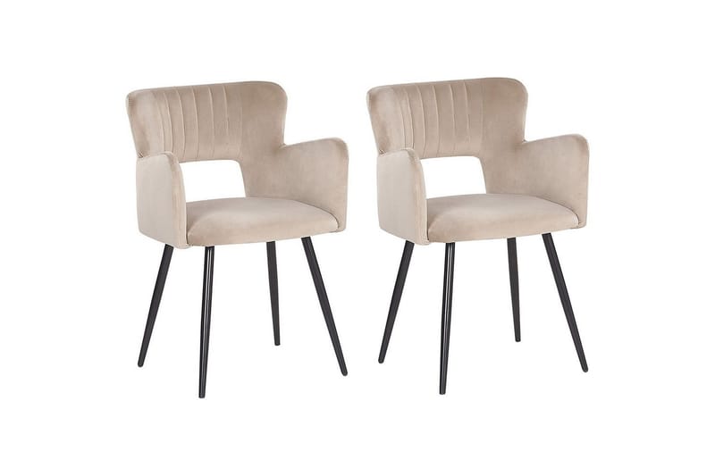 Set med 2 matstolar Sanilac, Beige, svart, Taupe