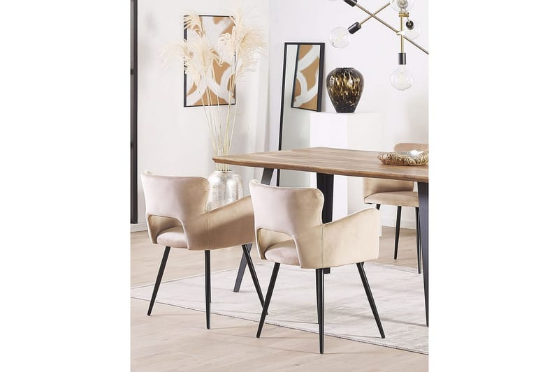 Set med 2 matstolar Sanilac - Beige, svart, Taupe - Möbler - Stolar & fåtöljer - Matstol & köksstol