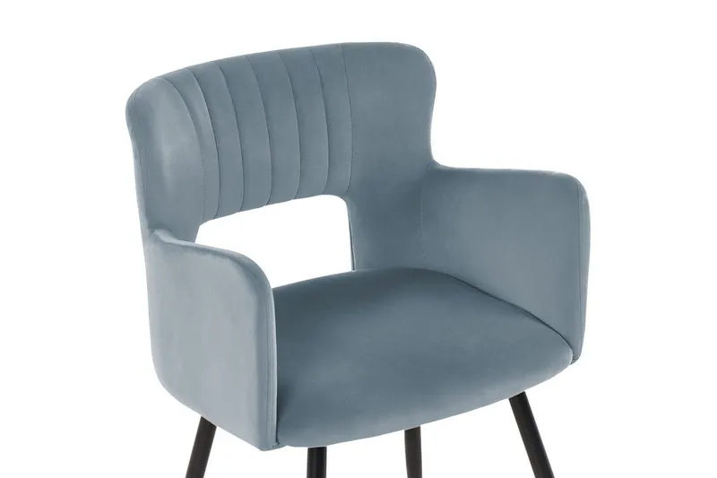 Set med 2 matstolar Sanilac - Ljusblå, Svart - Möbler - Stolar & fåtöljer - Matstol & köksstol