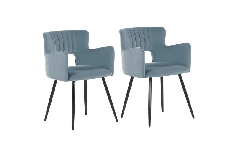 Set med 2 matstolar Sanilac - Ljusblå, Svart - Möbler - Stolar & fåtöljer - Matstol & köksstol