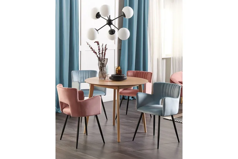 Set med 2 matstolar Sanilac - Ljusblå, Svart - Möbler - Stolar & fåtöljer - Matstol & köksstol