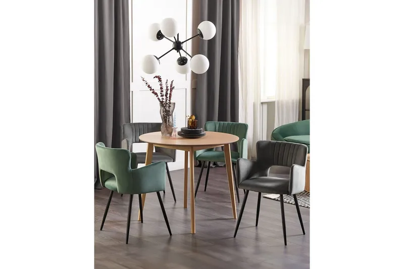 Set med 2 matstolar Sanilac - Mörkgrå, svart - Möbler - Stolar & fåtöljer - Matstol & köksstol