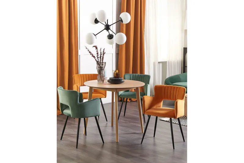 Set med 2 matstolar Sanilac - Orange, svart - Möbler - Stolar & fåtöljer - Matstol & köksstol