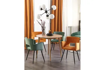 Set med 2 matstolar Sanilac - Orange, svart - Möbler - Stolar & fåtöljer - Matstol & köksstol