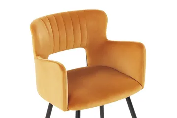 Set med 2 matstolar Sanilac - Orange, svart - Möbler - Stolar & fåtöljer - Matstol & köksstol