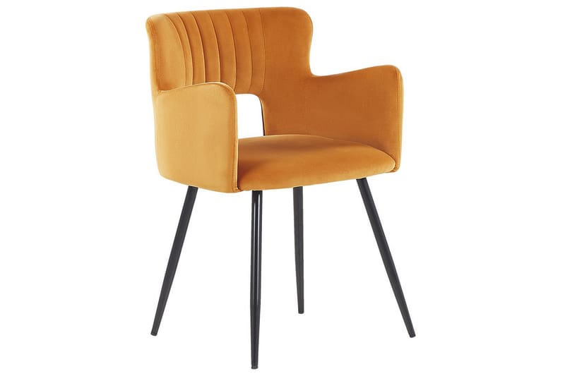 Set med 2 matstolar Sanilac - Orange, svart - Möbler - Stolar & fåtöljer - Matstol & köksstol