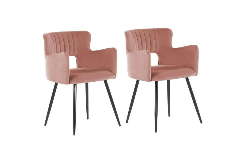 Set med 2 matstolar Sanilac, Rosa, Svart