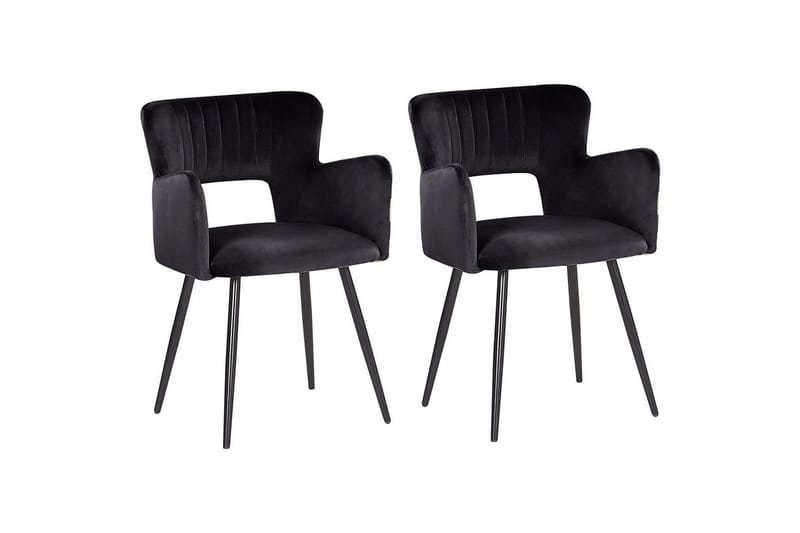 Set med 2 matstolar Sanilac, Svart