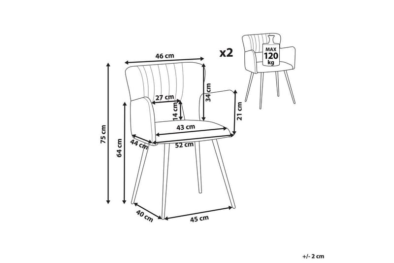 Set med 2 matstolar Sanilac - Svart - Möbler - Stolar & fåtöljer - Matstol & köksstol