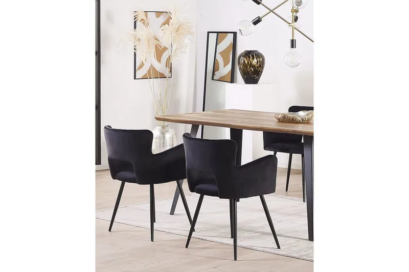 Set med 2 matstolar Sanilac - Svart - Möbler - Stolar & fåtöljer - Matstol & köksstol