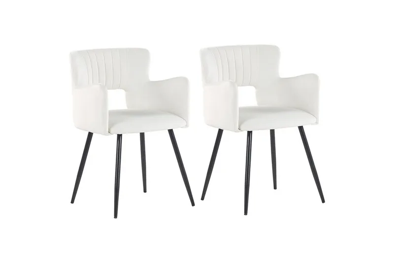 Set med 2 matstolar Sanilac, Vit, Svart