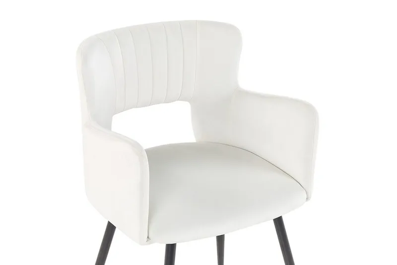 Set med 2 matstolar Sanilac - Vit, Svart - Möbler - Stolar & fåtöljer - Matstol & köksstol