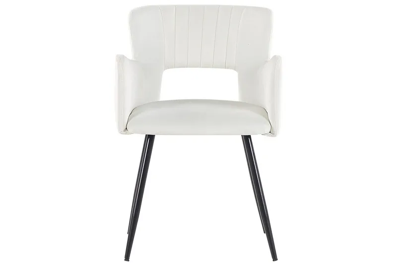Set med 2 matstolar Sanilac - Vit, Svart - Möbler - Stolar & fåtöljer - Matstol & köksstol