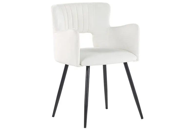 Set med 2 matstolar Sanilac - Vit, Svart - Möbler - Stolar & fåtöljer - Matstol & köksstol
