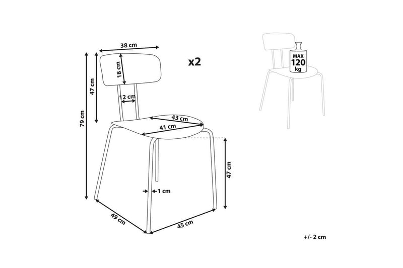 Set med 2 matstolar Sibley - Svart - Möbler - Stolar & fåtöljer - Matstol & köksstol