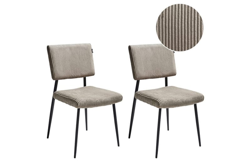 Set med 2 matstolar Sturgis - Beige, svart - Möbler - Stolar & fåtöljer - Matstol & köksstol