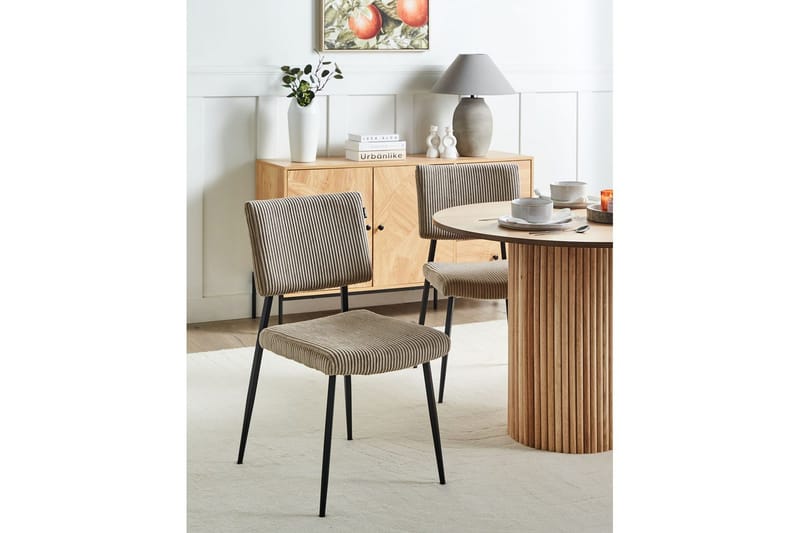 Set med 2 matstolar Sturgis - Beige, svart - Möbler - Stolar & fåtöljer - Matstol & köksstol