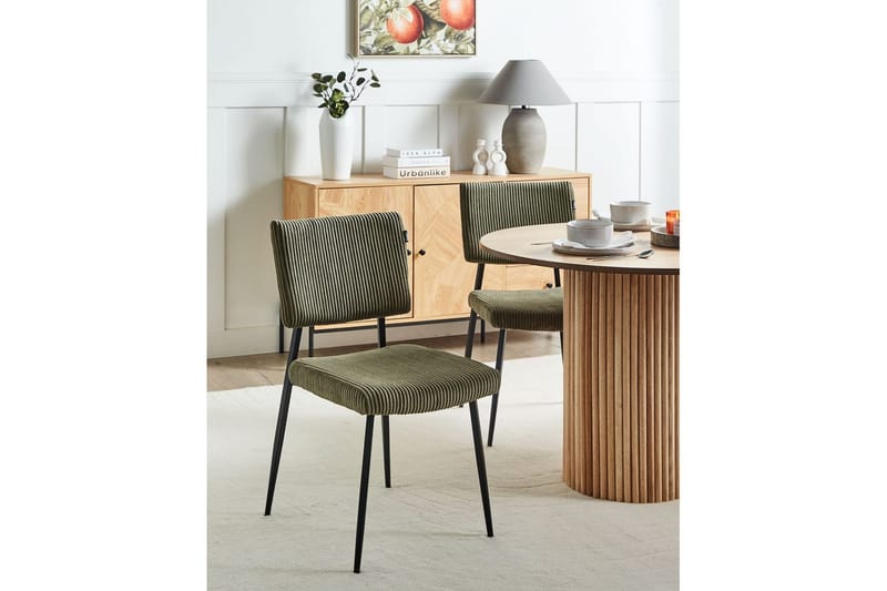 Set med 2 matstolar Sturgis - Grön, Svart - Möbler - Stolar & fåtöljer - Matstol & köksstol