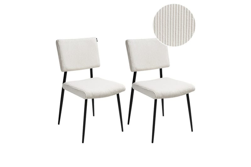 Set med 2 matstolar Sturgis, Vit, Svart