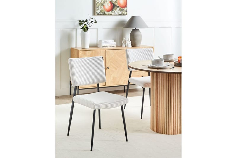 Set med 2 matstolar Sturgis - Vit, Svart - Möbler - Stolar & fåtöljer - Matstol & köksstol