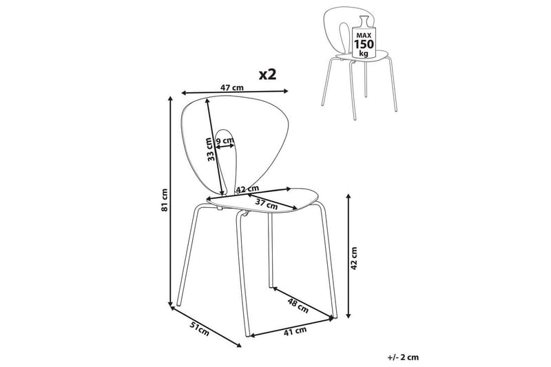 Set med 2 matstolar Tracy - Svart, Silver - Möbler - Stolar & fåtöljer - Matstol & köksstol