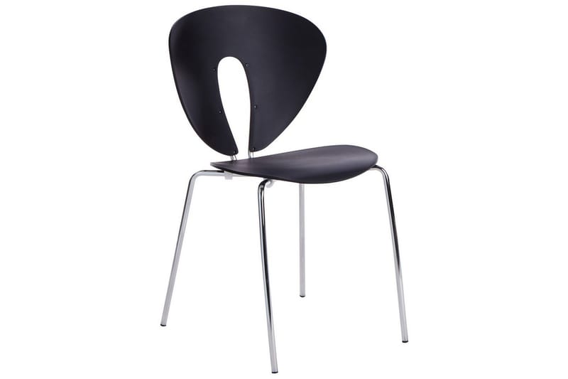 Set med 2 matstolar Tracy - Svart, Silver - Möbler - Stolar & fåtöljer - Matstol & köksstol