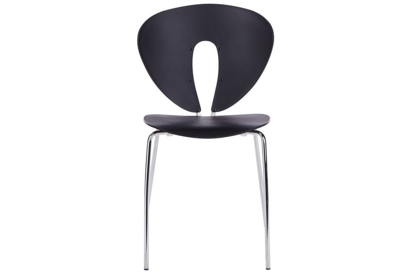 Set med 2 matstolar Tracy - Svart, Silver - Möbler - Stolar & fåtöljer - Matstol & köksstol