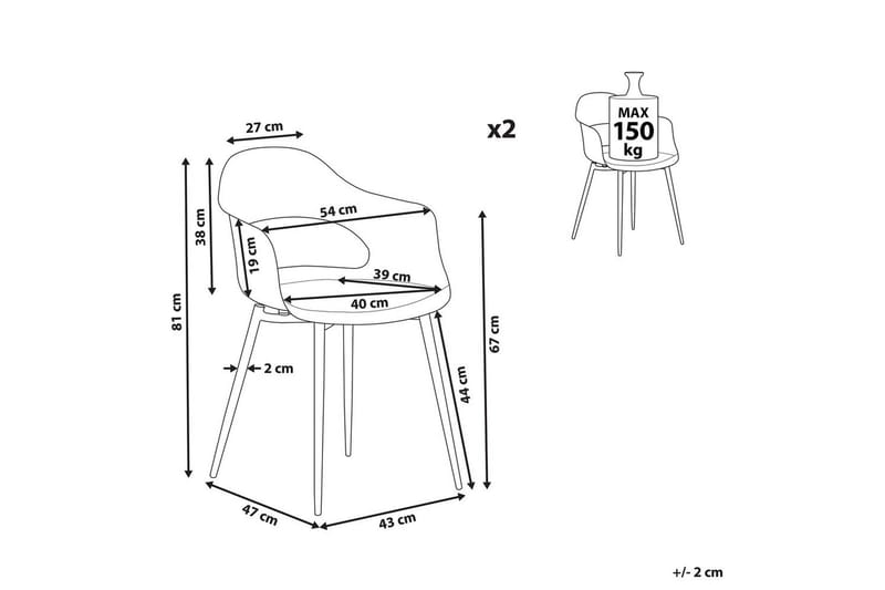 Set med 2 matstolar Utica - Möbler - Stolar & fåtöljer - Matstol & köksstol