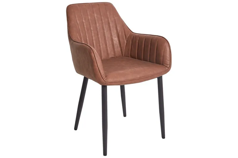 Set med 2 matstolar Wellston - Brun, Svart - Möbler - Stolar & fåtöljer - Matstol & köksstol