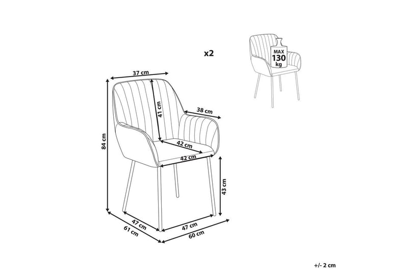 Set med 2 matstolar Wellston - Brun, Svart - Möbler - Stolar & fåtöljer - Matstol & köksstol