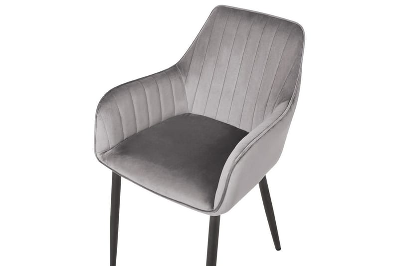 Set med 2 matstolar Wellston - Grå, svart - Möbler - Stolar & fåtöljer - Matstol & köksstol